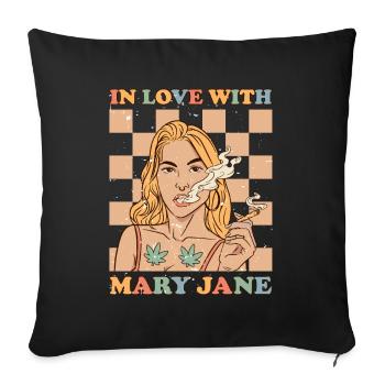 Cannabis Marijuana Weed Fumer - Housse de coussin décorative 45 x 45 cm - noir - Devant
