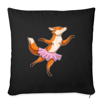 Fox Ballerina Ballet Dance - Sofa pillowcase 17,3'' x 17,3'' (45 x 45 cm) - black - Front