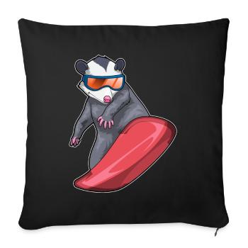 Beutelratte Snowboarder Snowboard - Sofakissenbezug 45 x 45 cm - Schwarz - Vorne