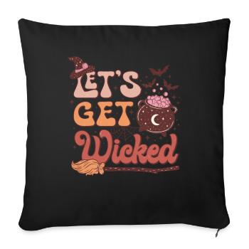Let's Get Wicked: Vintage Halloween Hexen Design - Sofakissenbezug 45 x 45 cm - Schwarz - Vorne