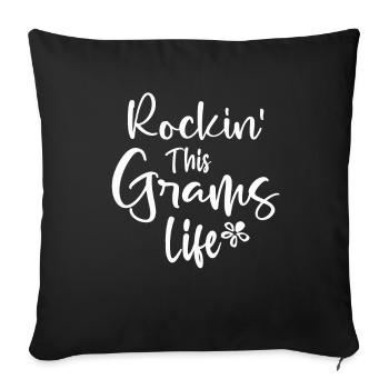 Rockin' this Grams Life - Funny Grandma - Sofa pillowcase 17,3'' x 17,3'' (45 x 45 cm) - black - Front