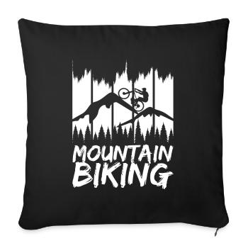Fun mountain biking - Sofa pillowcase 17,3'' x 17,3'' (45 x 45 cm) - black - Front