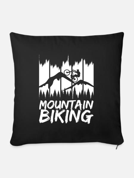 Lustiges Mountainbiking - Sofakissenbezug 45 x 45 cm - Schwarz