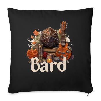 Bard with D20 & Items – Fantasy RPG Design - Sofa pillowcase 17,3'' x 17,3'' (45 x 45 cm) - black - Front