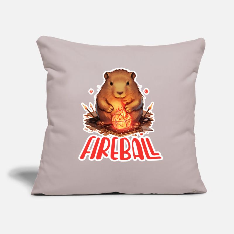 Capybara Mage – Conception de RPG boule de feu Housse de coussin décorative 45 x 45 cm