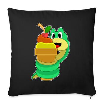 Crème glacée gaufre serpent - Housse de coussin décorative 45 x 45 cm - noir - Devant