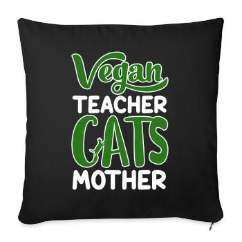 Vegan Veganism - Sofa pillowcase 17,3'' x 17,3'' (45 x 45 cm) - black - Front