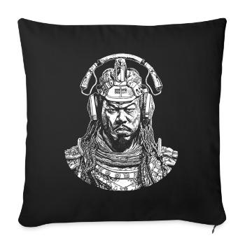 Warrior of Sounds: Urban Samurai on Shirt - Sofa pillowcase 17,3'' x 17,3'' (45 x 45 cm) - black - Front
