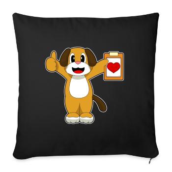 Dog Heart - Sofa pillowcase 17,3'' x 17,3'' (45 x 45 cm) - black - Front