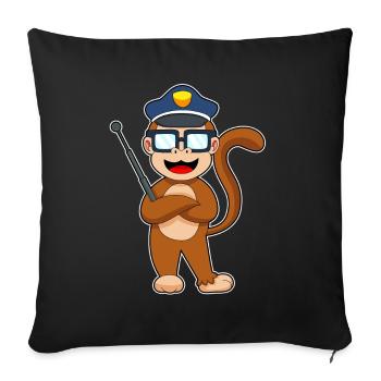 Monkey Policeman Baton Police - Sofa pillowcase 17,3'' x 17,3'' (45 x 45 cm) - black - Front