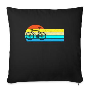 Retro Bike Adventure VTT Roulez à travers les montagnes avec style - Housse de coussin décorative 45 x 45 cm - noir - Devant