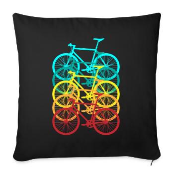 Bike in retro colors, cool MTB design Radler - Sofa pillowcase 17,3'' x 17,3'' (45 x 45 cm) - black - Front