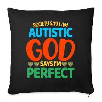 Autism Autistic - Sofa pillowcase 17,3'' x 17,3'' (45 x 45 cm) - black - Front