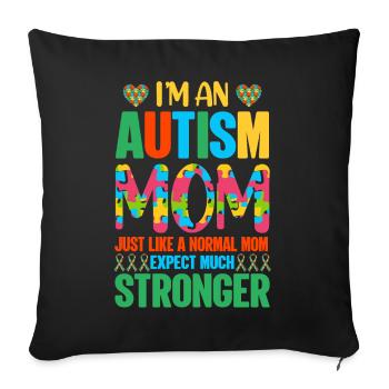 Autism Autistic - Sofa pillowcase 17,3'' x 17,3'' (45 x 45 cm) - black - Front