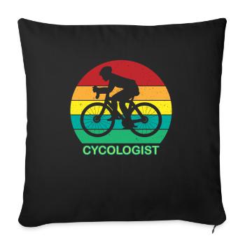 Dynamisches Retro-Bike Design für Männer Radfahrer - Sofakissenbezug 45 x 45 cm - Schwarz - Vorne