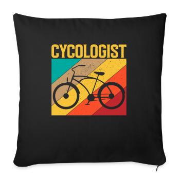 Radfahrer Biker MTB: Stilvolles Retro-Design - Sofakissenbezug 45 x 45 cm - Schwarz - Vorne