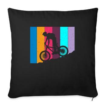 Retro Bike MTB: Mountain Adventure Offroad Downhill - Housse de coussin décorative 45 x 45 cm - noir - Devant