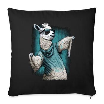 Llama Alpaca Animal Gift Idea - Sofa pillowcase 17,3'' x 17,3'' (45 x 45 cm) - black - Front