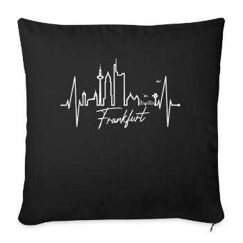 Francfort Skyline Herzschlag FFM Fan Liebe Hessen - Housse de coussin décorative 45 x 45 cm - noir - Devant