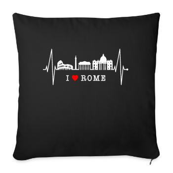Rome Colosseum Heartbeat Roma Skyline Rome Italy - Sofa pillowcase 17,3'' x 17,3'' (45 x 45 cm) - black - Front