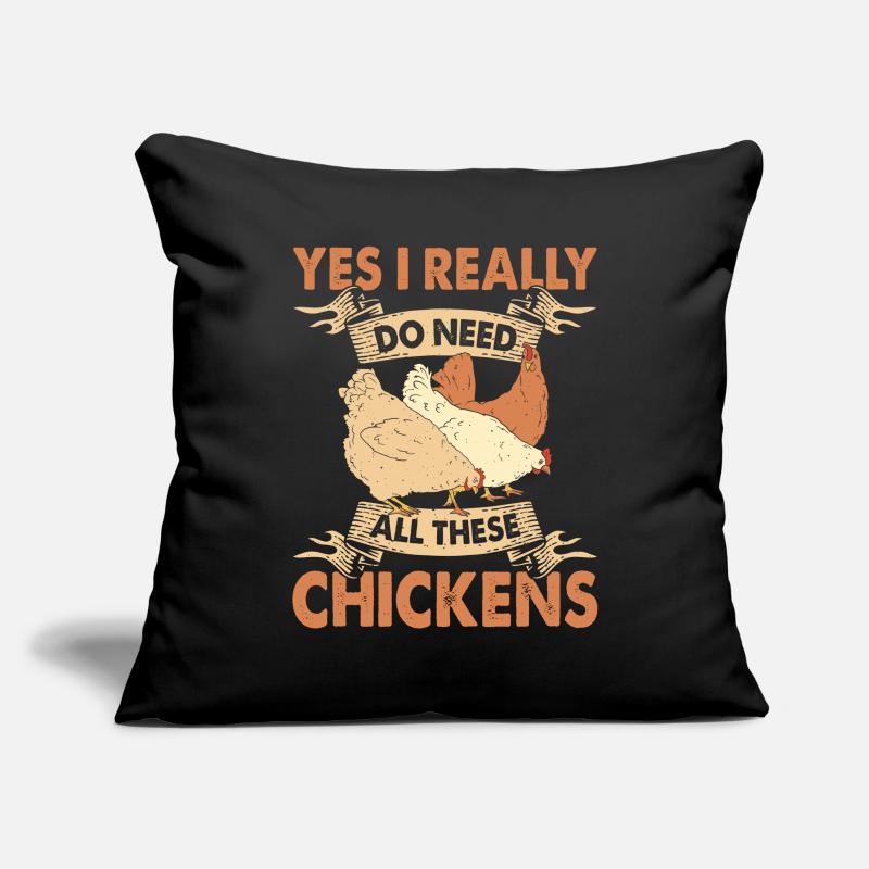 Poulets Élevage de poulets Housse de coussin décorative 45 x 45 cm