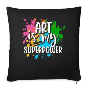 Artiste - Housse de coussin décorative 45 x 45 cm - noir - Devant
