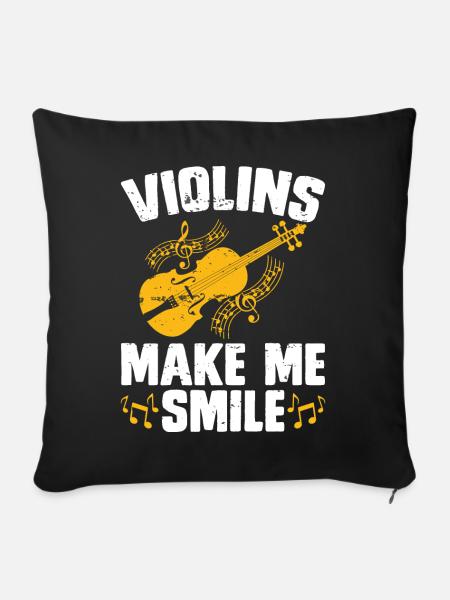Violine Violinist - Sofakissenbezug 45 x 45 cm - Schwarz