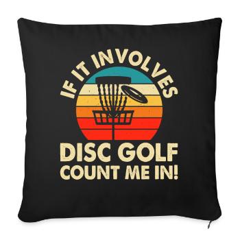 Discgolf Disc Golf - Housse de coussin décorative 45 x 45 cm - noir - Devant