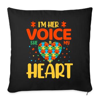 Autisme Autiste - Housse de coussin décorative 45 x 45 cm - noir - Devant