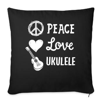Ukulele Ukulele-Spieler - Sofakissenbezug 45 x 45 cm - Schwarz - Vorne
