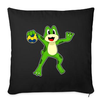 Frog Handball Player Handball - Sofa pillowcase 17,3'' x 17,3'' (45 x 45 cm) - black - Front