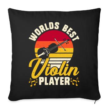 Violin Violinist - Sofa pillowcase 17,3'' x 17,3'' (45 x 45 cm) - black - Front