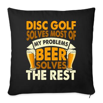 Discgolf Disc Golf - Housse de coussin décorative 45 x 45 cm - noir - Devant