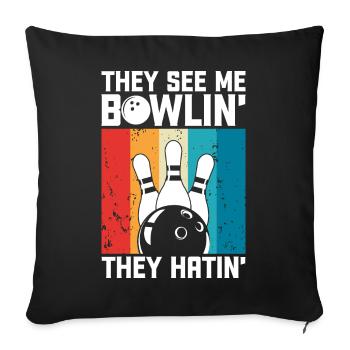 Bowling - Housse de coussin décorative 45 x 45 cm - noir - Devant
