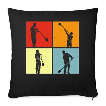 Souffleur - Housse de coussin décorative 45 x 45 cm - noir - Devant
