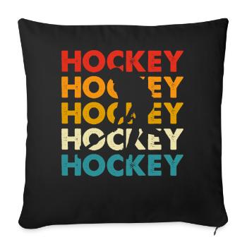 Hockey Eishockey Hockey sur glace - Housse de coussin décorative 45 x 45 cm - noir - Devant