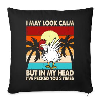 Chickens Chicken - Sofa pillowcase 17,3'' x 17,3'' (45 x 45 cm) - black - Front
