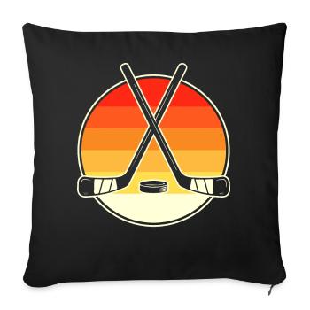 Hockey Eishockey Hockey sur glace - Housse de coussin décorative 45 x 45 cm - noir - Devant