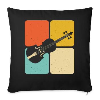 Violin Violinist - Sofa pillowcase 17,3'' x 17,3'' (45 x 45 cm) - black - Front