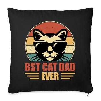 Cats, Daddy, Father - Sofa pillowcase 17,3'' x 17,3'' (45 x 45 cm) - black - Front