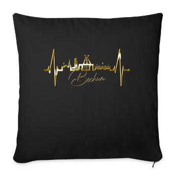 Bochum Heartbeat Bochum Skyline Home Ruhrpott - Sofa pillowcase 17,3'' x 17,3'' (45 x 45 cm) - black - Front