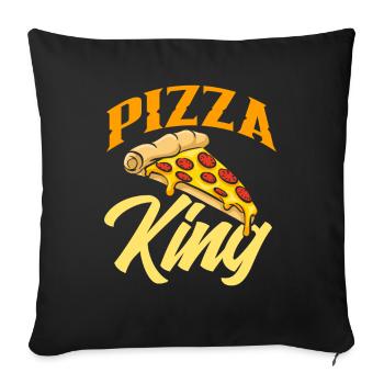 Pizza King - Sofa pillowcase 17,3'' x 17,3'' (45 x 45 cm) - black - Front