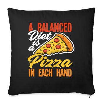 Pizza Enthusiast - Sofa pillowcase 17,3'' x 17,3'' (45 x 45 cm) - black - Front