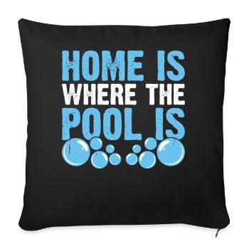 Nageurs de piscine - Housse de coussin décorative 45 x 45 cm - noir - Devant