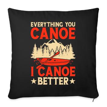 Canoë Canoéiste Canoéiste - Housse de coussin décorative 45 x 45 cm - noir - Devant
