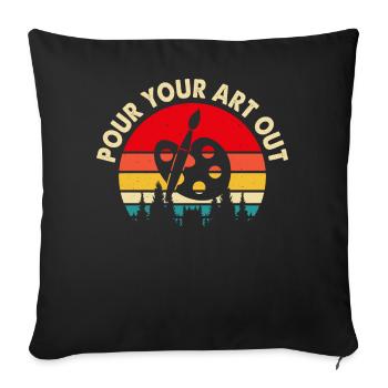 Artiste - Housse de coussin décorative 45 x 45 cm - noir - Devant