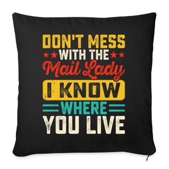 Postman Postman - Sofa pillowcase 17,3'' x 17,3'' (45 x 45 cm) - black - Front