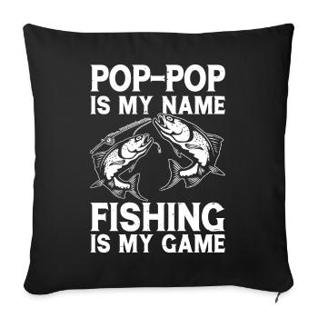 Fishing Daddy Father Son Daughter - Sofa pillowcase 17,3'' x 17,3'' (45 x 45 cm) - black - Front