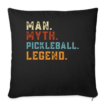 Pickleball - Sofa pillowcase 17,3'' x 17,3'' (45 x 45 cm) - black - Front
