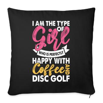 Discgolf Disc Golf - Housse de coussin décorative 45 x 45 cm - noir - Devant